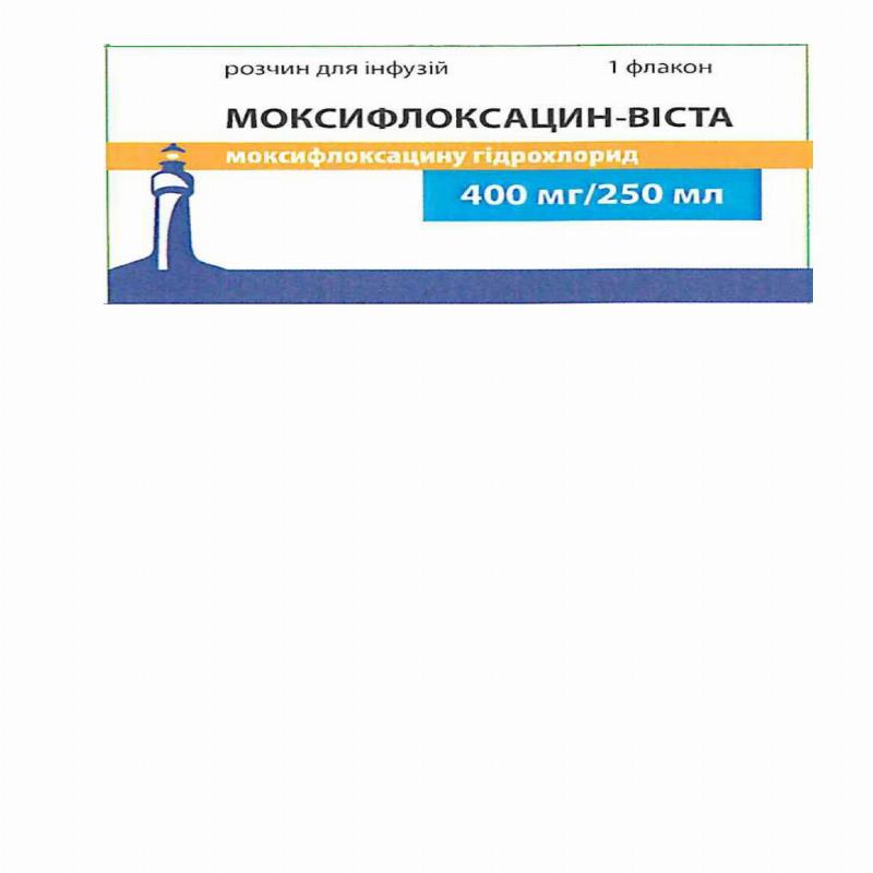 МОКСИФЛОКСАЦИН - ВІСТА розчин для інфузій, по 400 мг/250 мл; по 250 мл у флаконі, по 1 флакону в картонній коробці
